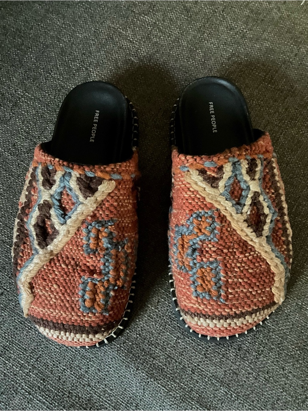 Free People Magic Carpet boho chic artisan crafted mules 10 $148 - Picture 8 of 10